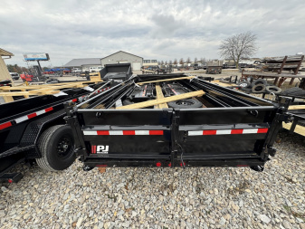 New 2025 PJ Trailers DV142 Dump Trailer 83X14 TA SPLIT GATE(GVW:15400) BLACK