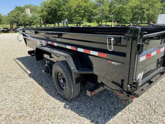 New 2024 PJ Trailers DV142 Dump Trailer 83X14 TA SPLIT GATE(GVW:14000) BLACK