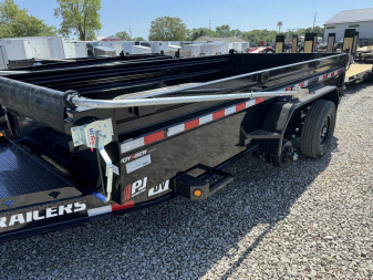 New 2024 PJ Trailers DV142 Dump Trailer 83X14 TA SPLIT GATE(GVW:14000) BLACK
