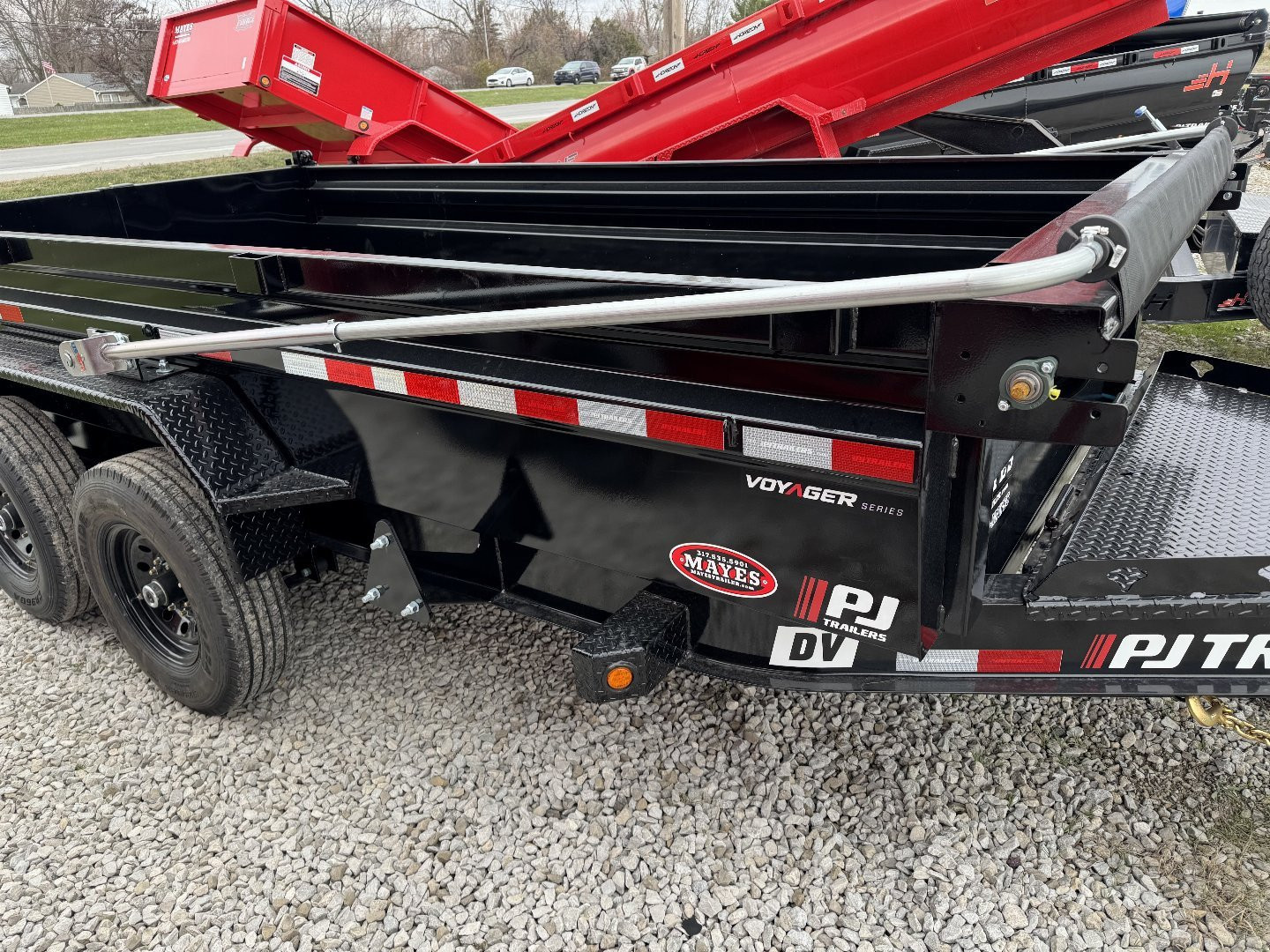 New 2025 PJ Trailers DV142 Dump Trailer 83X14 TA SPLIT GATE(GVW:15400) BLACK