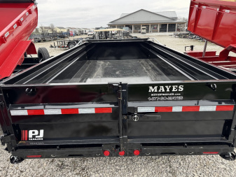 New 2025 PJ Trailers DV142 Dump Trailer 83X14 TA SPLIT GATE(GVW:15400) BLACK