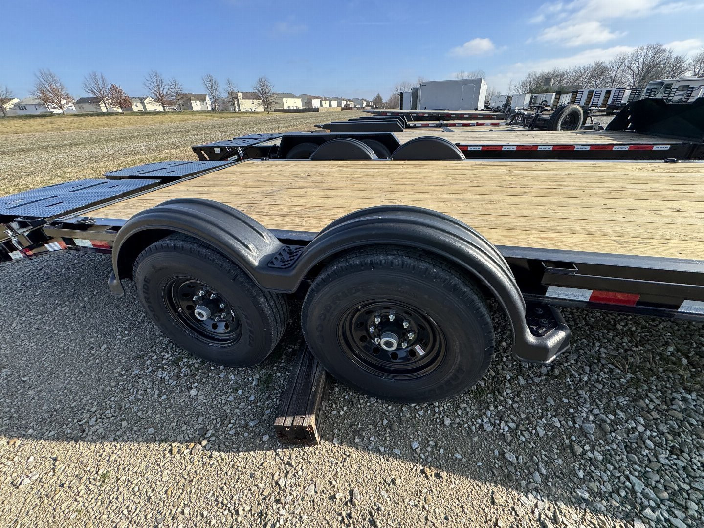 New 2025 PJ Trailers EV222 Equipment Trailer 83X22 TA SS MONSTER RAMPS (GVW:15400) BLACK