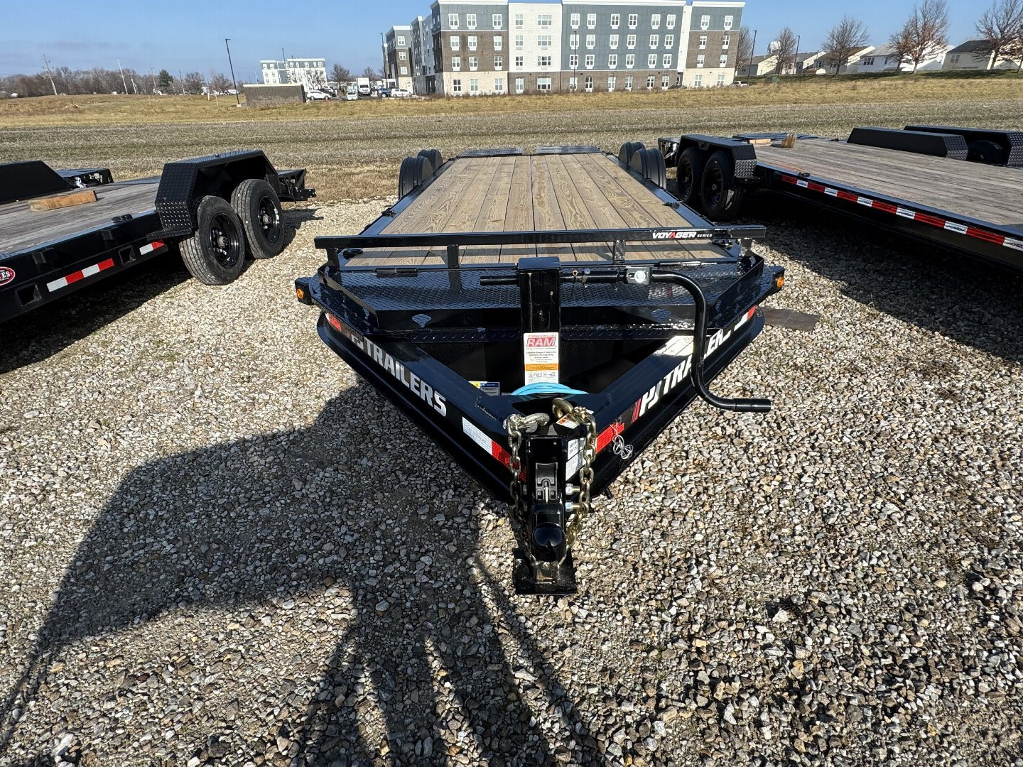 New 2025 PJ Trailers EV222 Equipment Trailer 83X22 TA SS MONSTER RAMPS (GVW:15400) BLACK