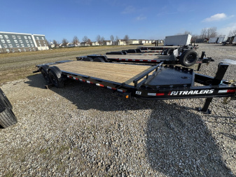 New 2025 PJ Trailers EV222 Equipment Trailer 83X22 TA SS MONSTER RAMPS (GVW:15400) BLACK