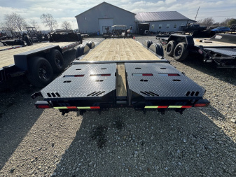 New 2025 PJ Trailers EV222 Equipment Trailer 83X22 TA SS MONSTER RAMPS (GVW:15400) BLACK