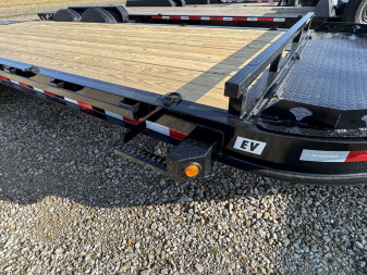 New 2025 PJ Trailers EV222 Equipment Trailer 83X22 TA SS MONSTER RAMPS (GVW:15400) BLACK