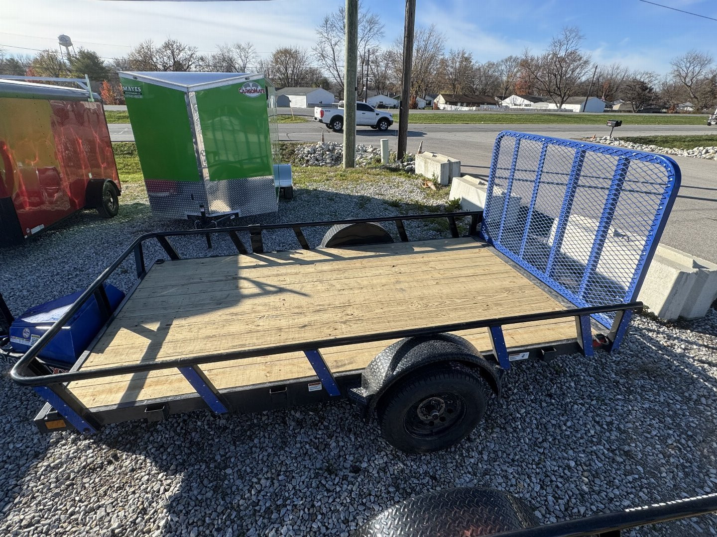 New 2025 RAWMAXX UTX1283BP3.5K Utility Trailer 83X12 SA RAMP (GVW:3500) BLUE/BLACK