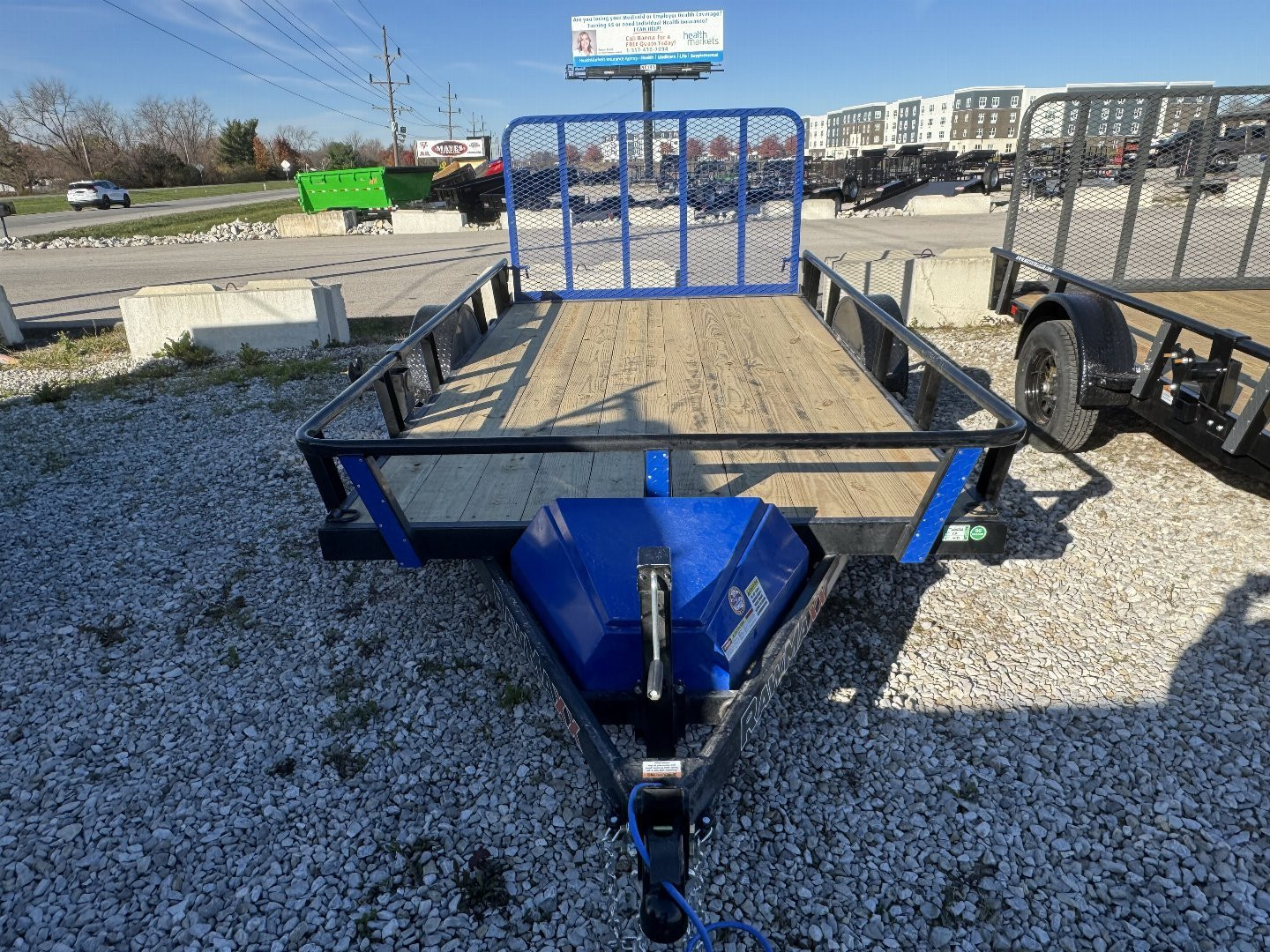New 2025 RAWMAXX UTX1283BP3.5K Utility Trailer 83X12 SA RAMP (GVW:3500) BLUE/BLACK