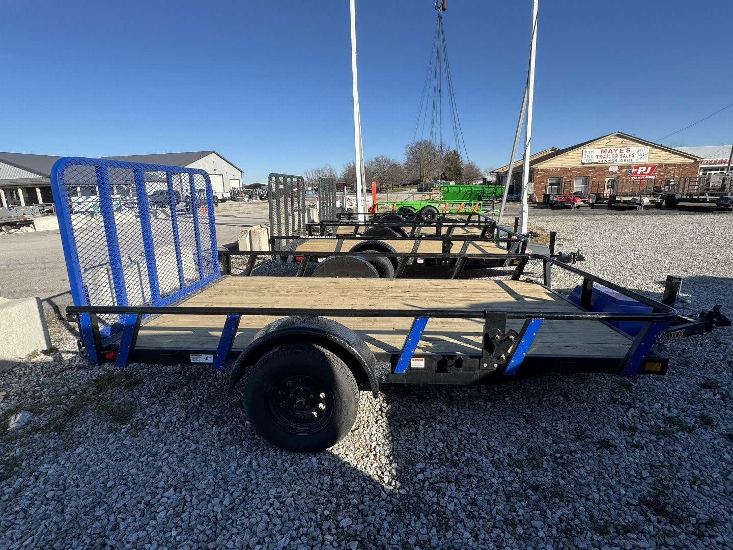 New 2025 RAWMAXX UTX1283BP3.5K Utility Trailer 83X12 SA RAMP (GVW:3500) BLUE/BLACK