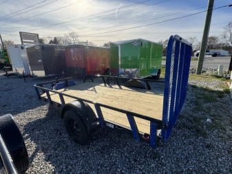 New 2025 RAWMAXX UTX1283BP3.5K Utility Trailer 83X12 SA RAMP (GVW:3500) BLUE/BLACK