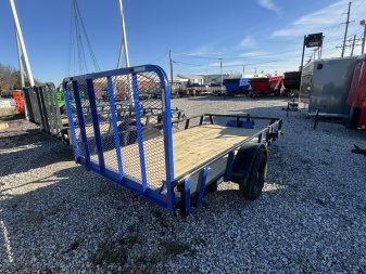 New 2025 RAWMAXX UTX1283BP3.5K Utility Trailer 83X12 SA RAMP (GVW:3500) BLUE/BLACK