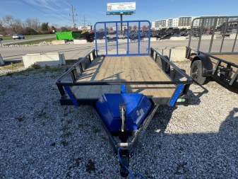 New 2025 RAWMAXX UTX1283BP3.5K Utility Trailer 83X12 SA RAMP (GVW:3500) BLUE/BLACK