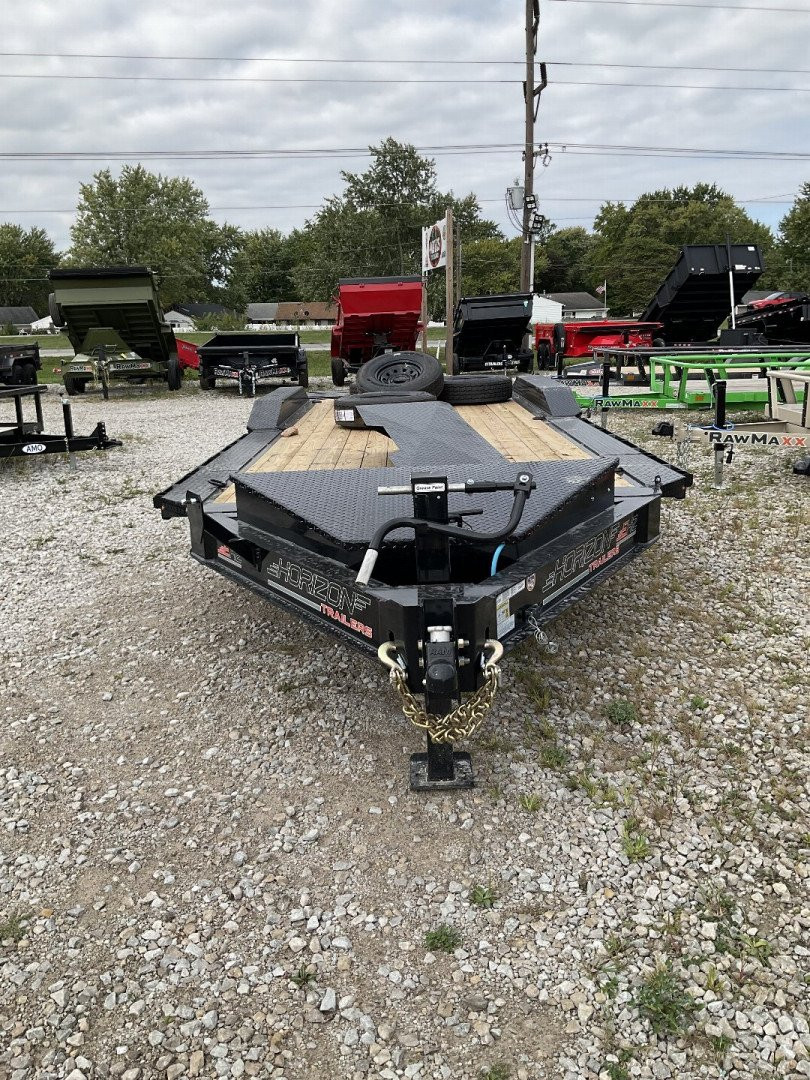 New 2025 HORIZON TRAILERS EHZBP-22MR 7K Equipment Trailer 102X22 TA 26" HEIGHT (GVW:15622) BLACK
