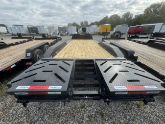 New 2025 HORIZON TRAILERS EHZBP-20MR 7K Equipment Trailer 102X20 TA 26"HEIGHT (GVW:15260) BLACK