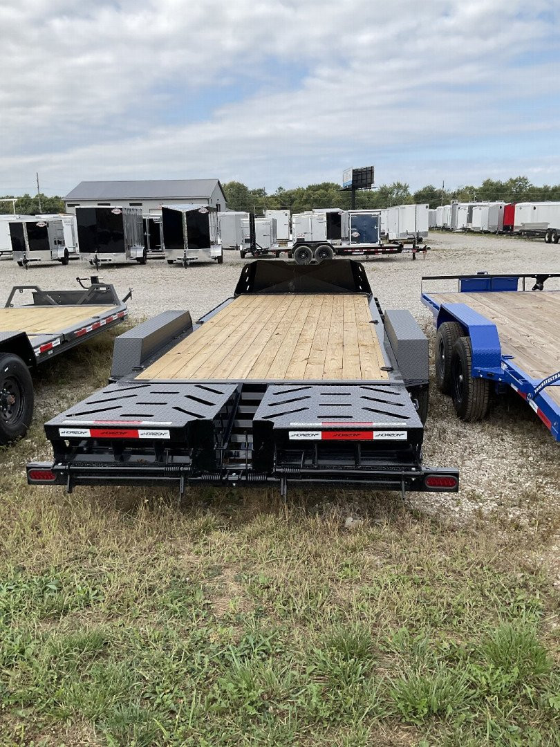 New 2025 HORIZON TRAILERS EHZBP-20MR 7K Equipment Trailer 83X20 TA 26"HEIGHT (GVW:15260) BLACK