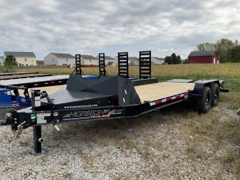 New 2025 HORIZON TRAILERS EHZBP-20MR 7K Equipment Trailer 83X20 TA 26"HEIGHT (GVW:15260) BLACK