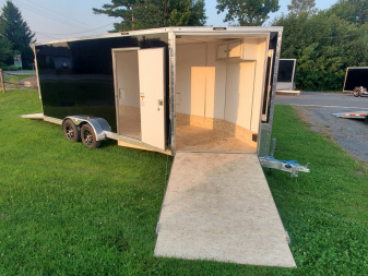 New 2025 LIGHTNING TRAILERS 7'x23' Inline Snowmobile Trailer