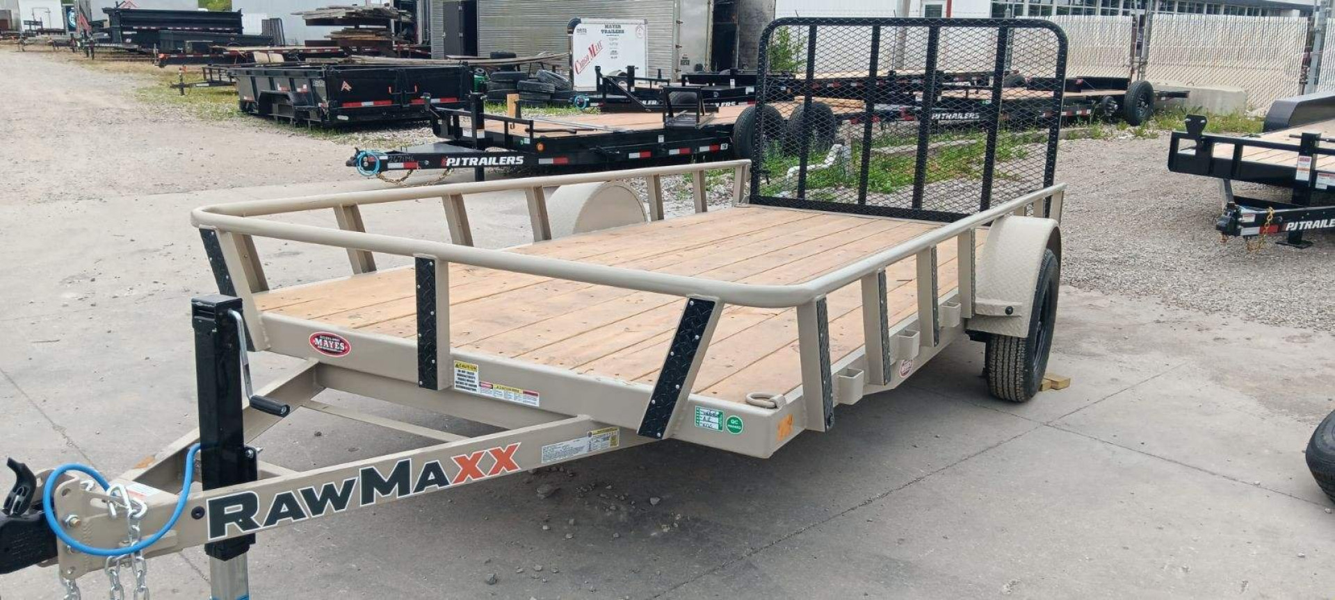 New 2025 RAWMAXX UTX1477BP3.5K Utility Trailer 77X14 SA (GVW:3500) DESERT TAN