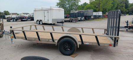 New 2025 RAWMAXX UTX1477BP3.5K Utility Trailer 77X14 SA (GVW:3500) DESERT TAN