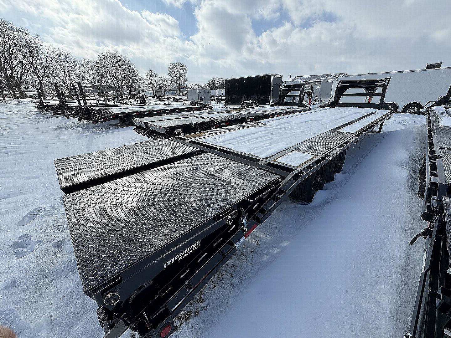 Used USED 2024 PJ Trailers LX302 Flatbed Trailer 102X30 TA SIGNLES DOVETAIL (GVW:18000) MONSTER RAMPS