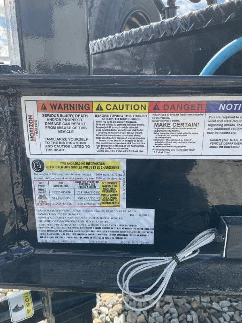 New 2024 Horizon Trailers EHZBP-22MR Equipment Trailer 83X22 TA (GVW:17440) BLACK