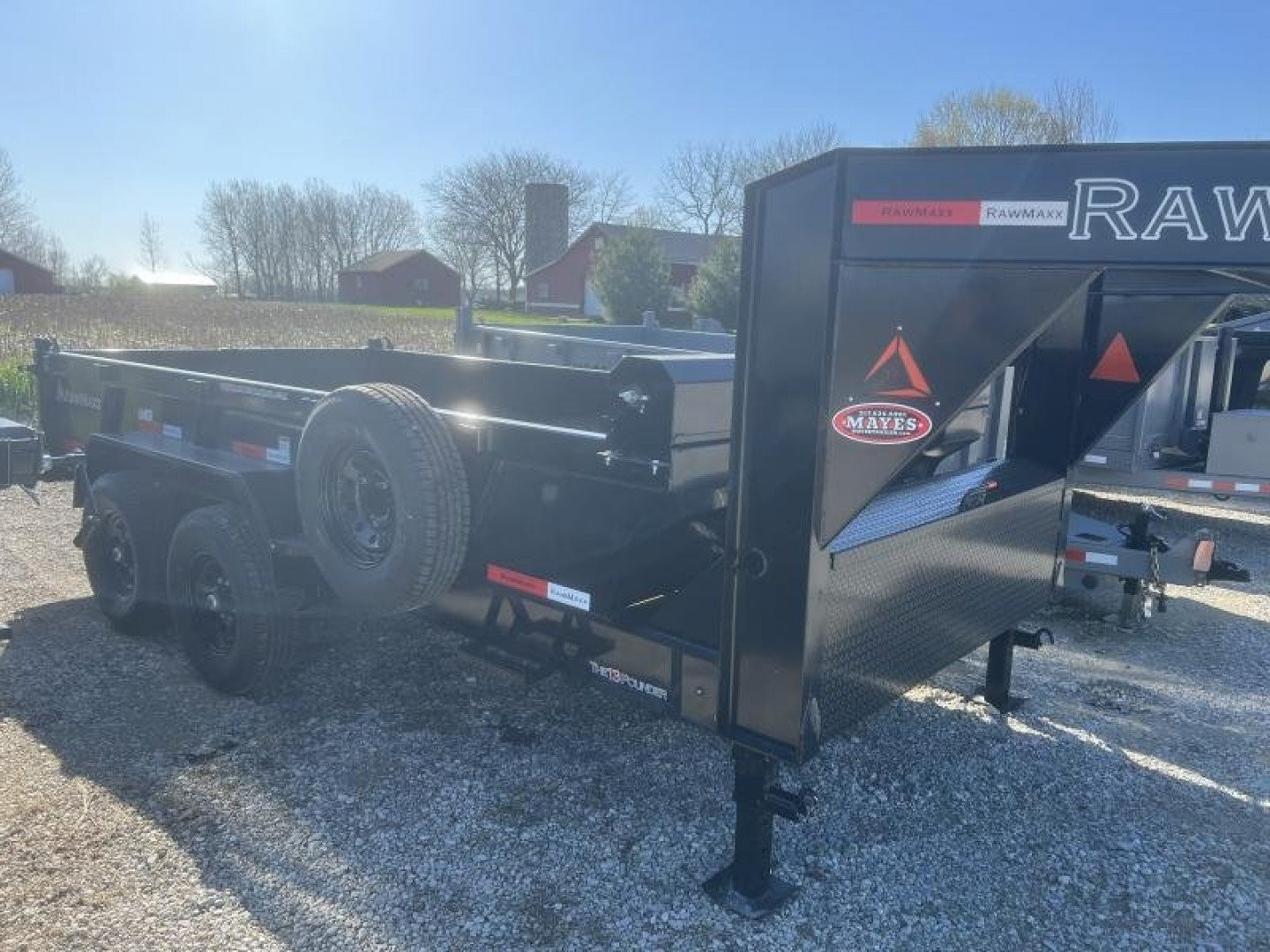 New 2024 RawMaxx LPX-14-27KGN Dump Trailer 83X14 TA GOOSENECK (GVW:14000) BLACK