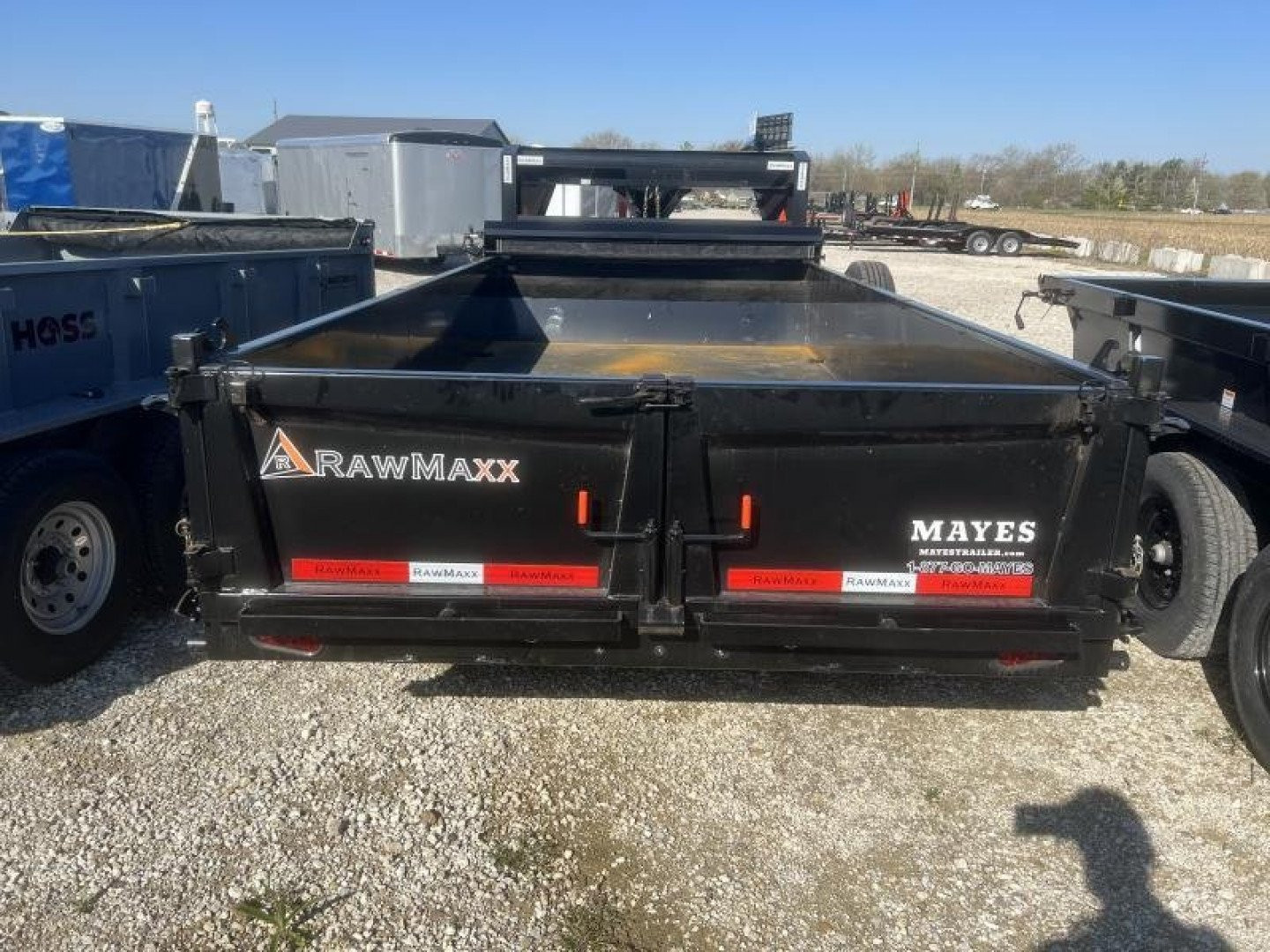 New 2024 RawMaxx LPX-14-27KGN Dump Trailer 83X14 TA GOOSENECK (GVW:14000) BLACK