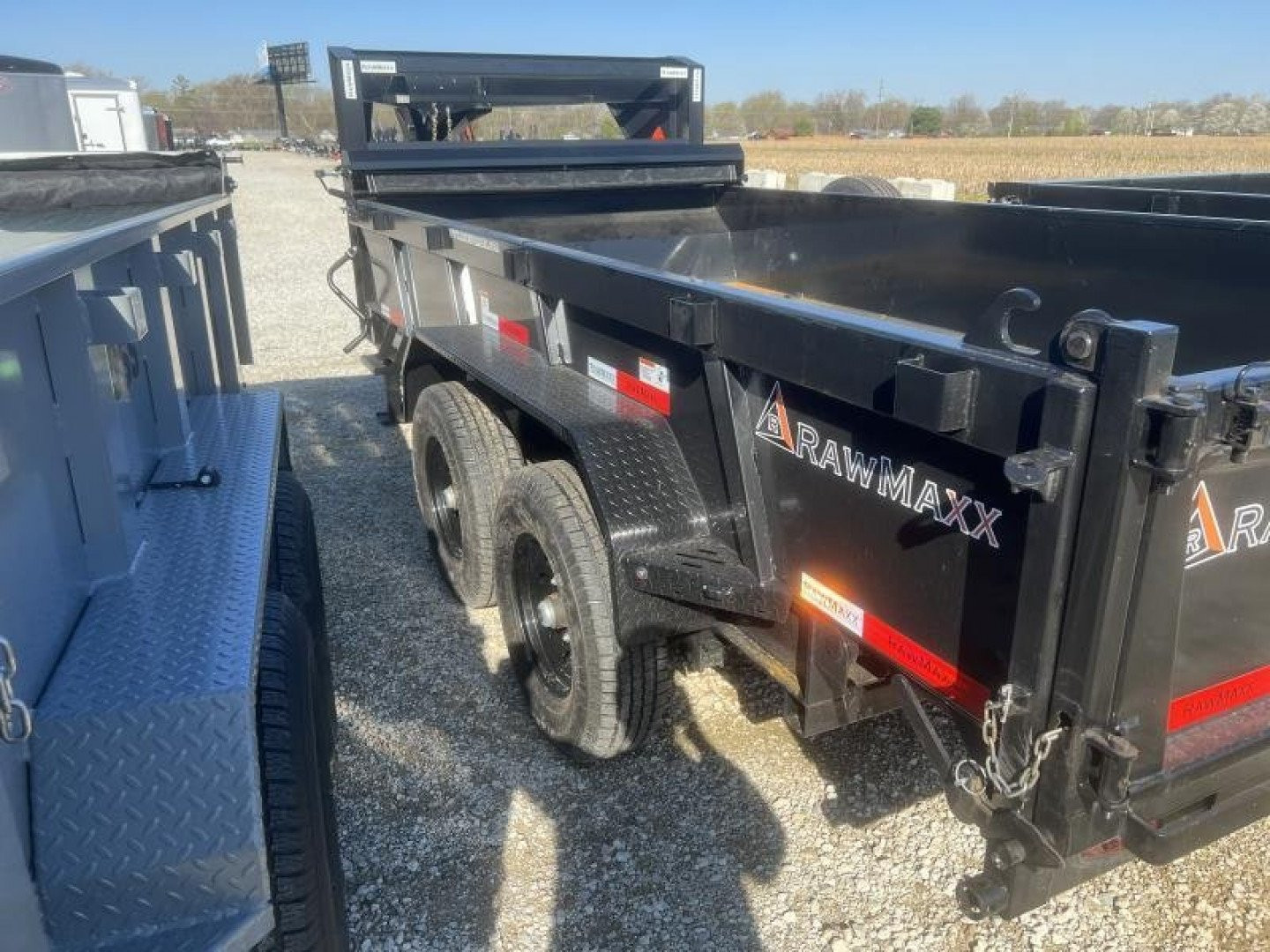 New 2024 RawMaxx LPX-14-27KGN Dump Trailer 83X14 TA GOOSENECK (GVW:14000) BLACK