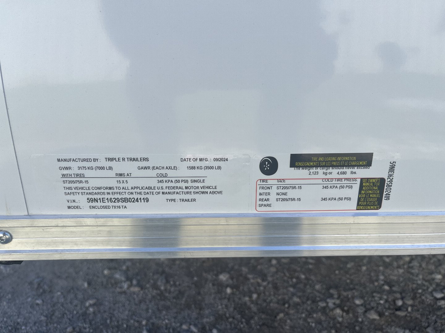 New 2025 Triple R ENCLOSED 716 TA Cargo / Enclosed Trailer
