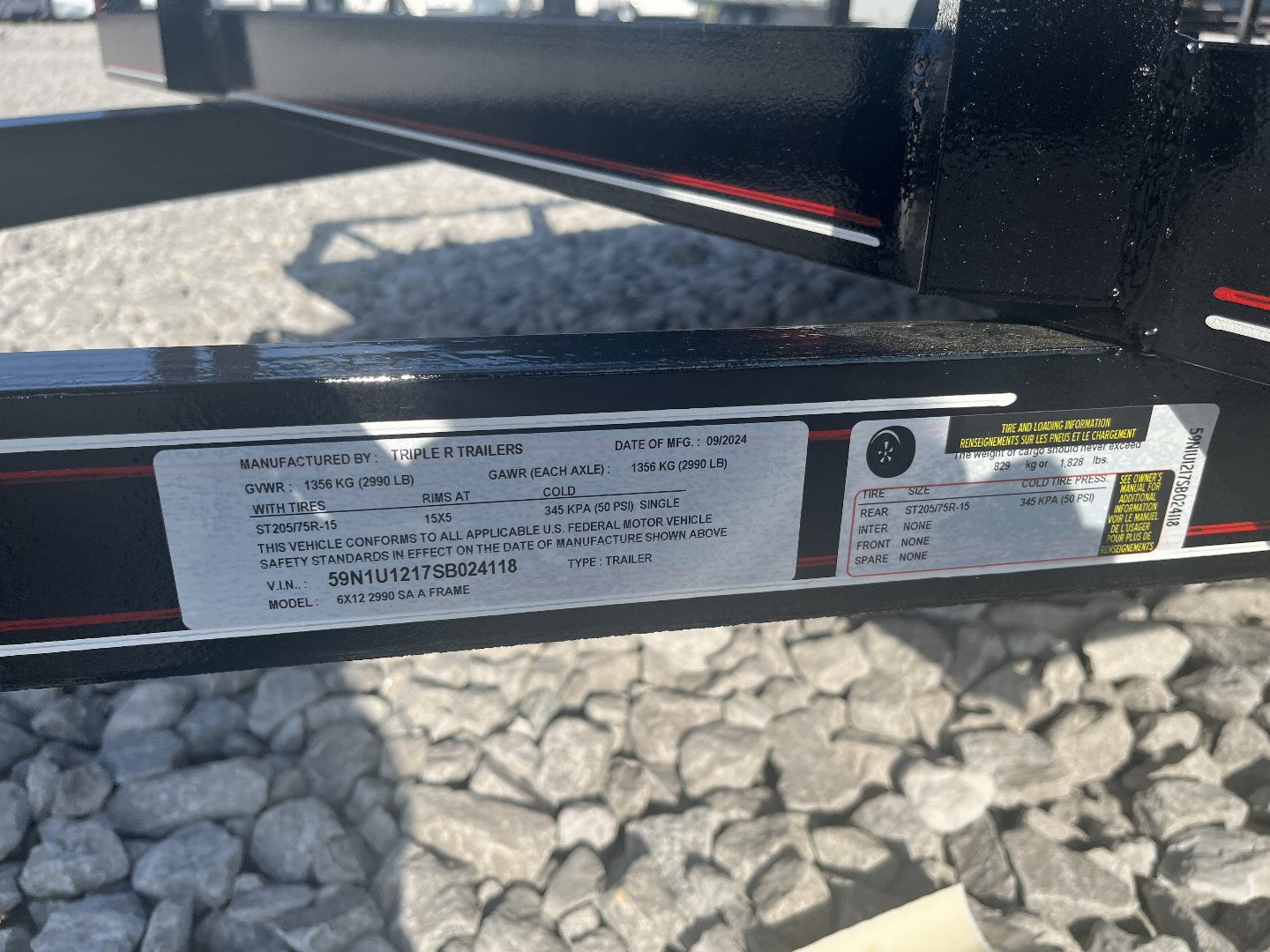 New 2025 Triple R 6x12 2990 SA A FRAME Utility Trailer