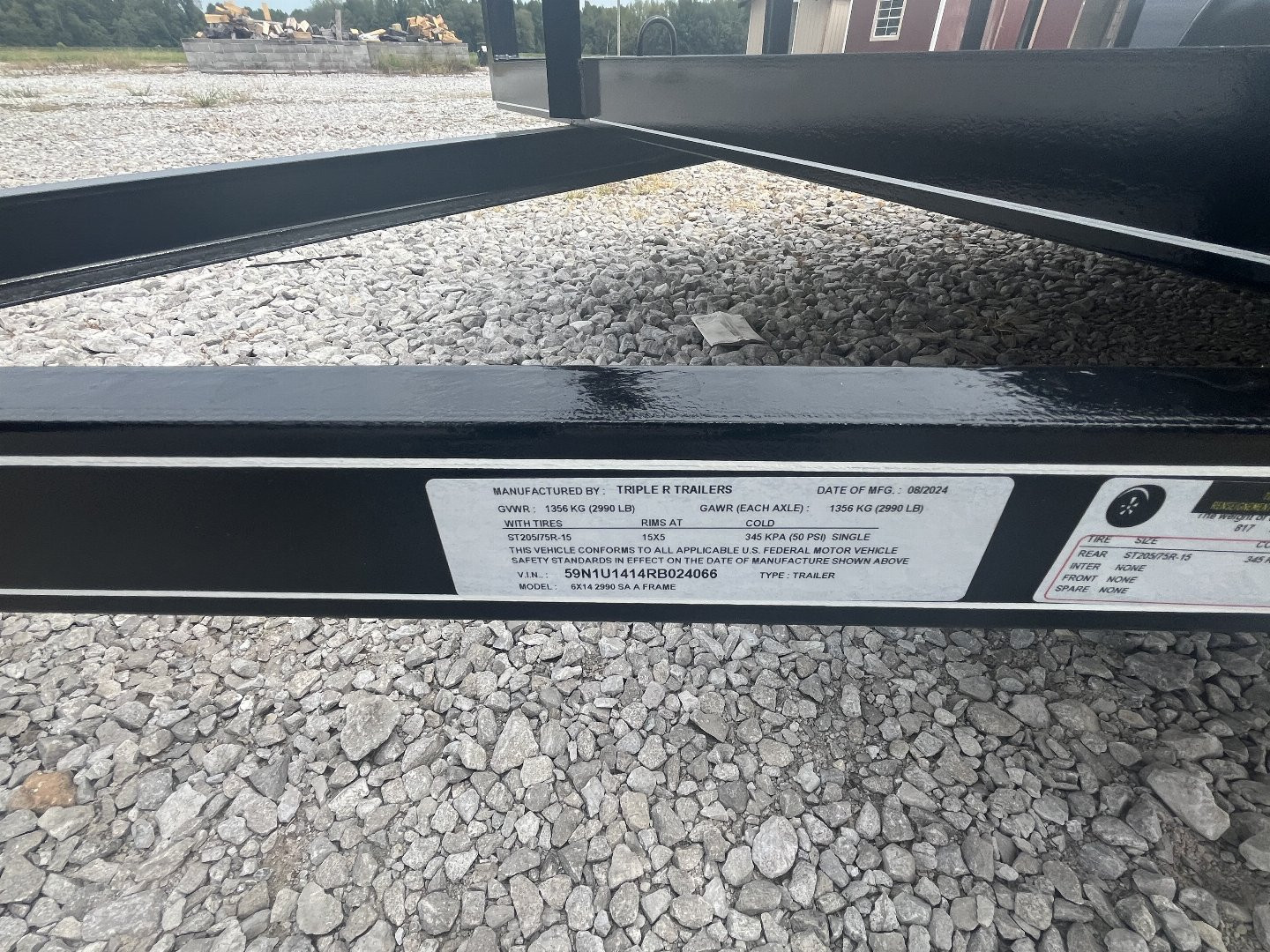 New 2024 Triple R 6x14 2990 SA A Frame Utility Trailer