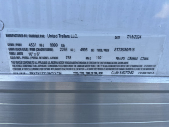 New 2025 United Trailers CLAV-8.527TA52 Car / Racing Trailer