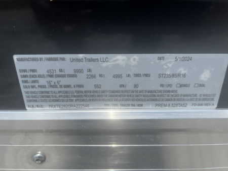 New 2024 United Trailers PREM-8.528TA52 Car / Racing Trailer