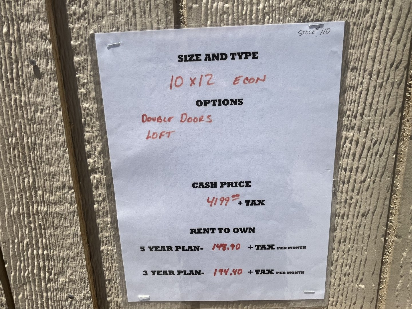 New 2024 ProBuilt 10x12 No Paint Economy Utility Shed