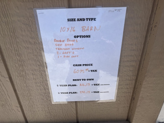 New 2024 ProBuilt 10x16 Dk Brown/Lt Barn