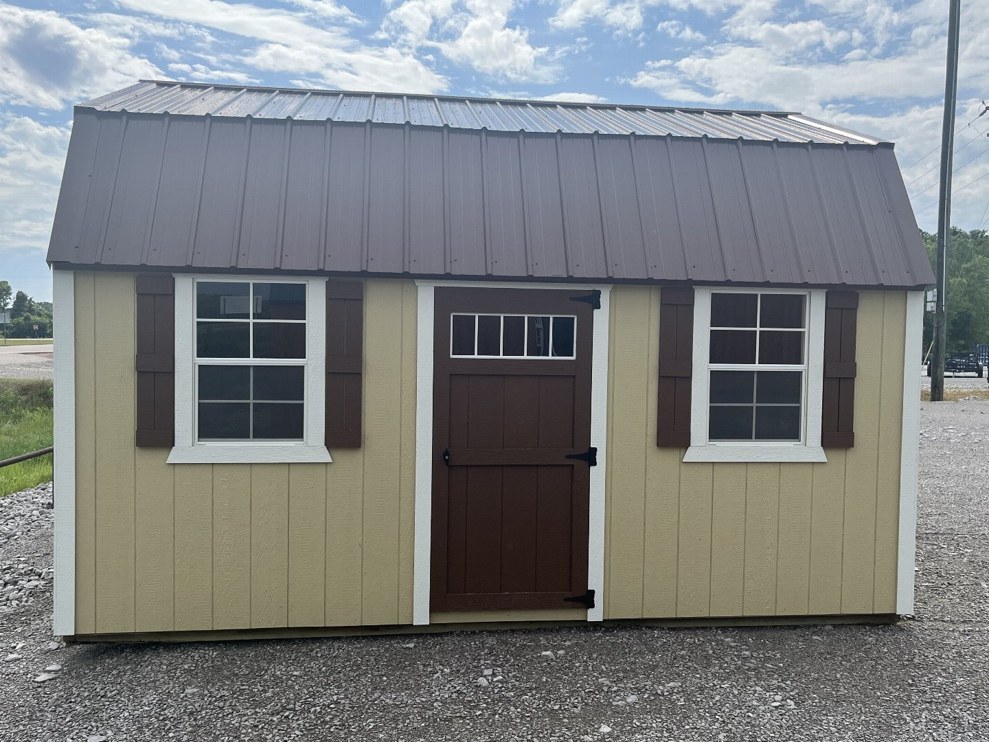 New 2024 ProBuilt 12x16 Cream/Brown Barn