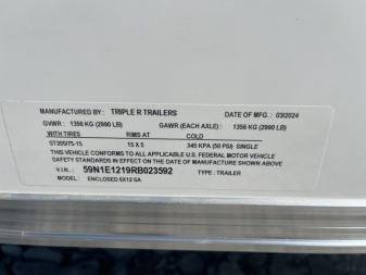 New 2024 Triple R ENCLOSED 612 SA Cargo / Enclosed Trailer