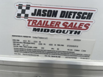 New 2024 United Trailers UXT-8.516TA52 Cargo / Enclosed Trailer
