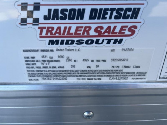 New 2024 United Trailers CLAV-8.527TA52 Car / Racing Trailer