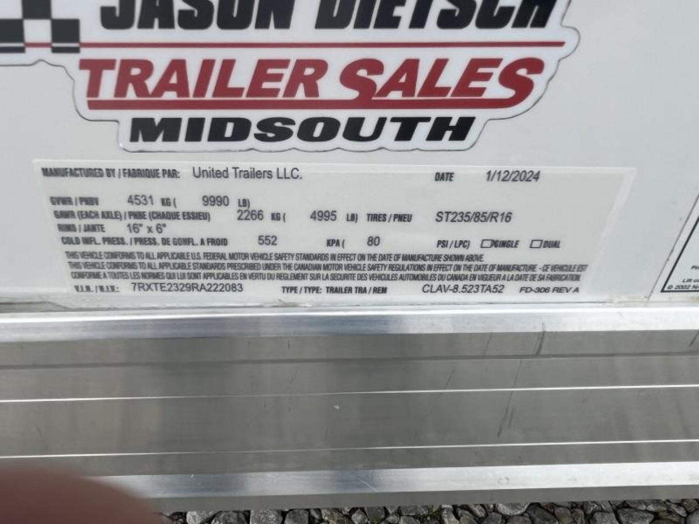 New 2024 United Trailers CLAV-8.523TA52 Car / Race Trailer