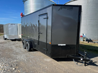 New 2025 HOMESTEADER TRAILER 7 x 16 Tandem Axle OHV Pkg Cargo / Enclosed Trailer