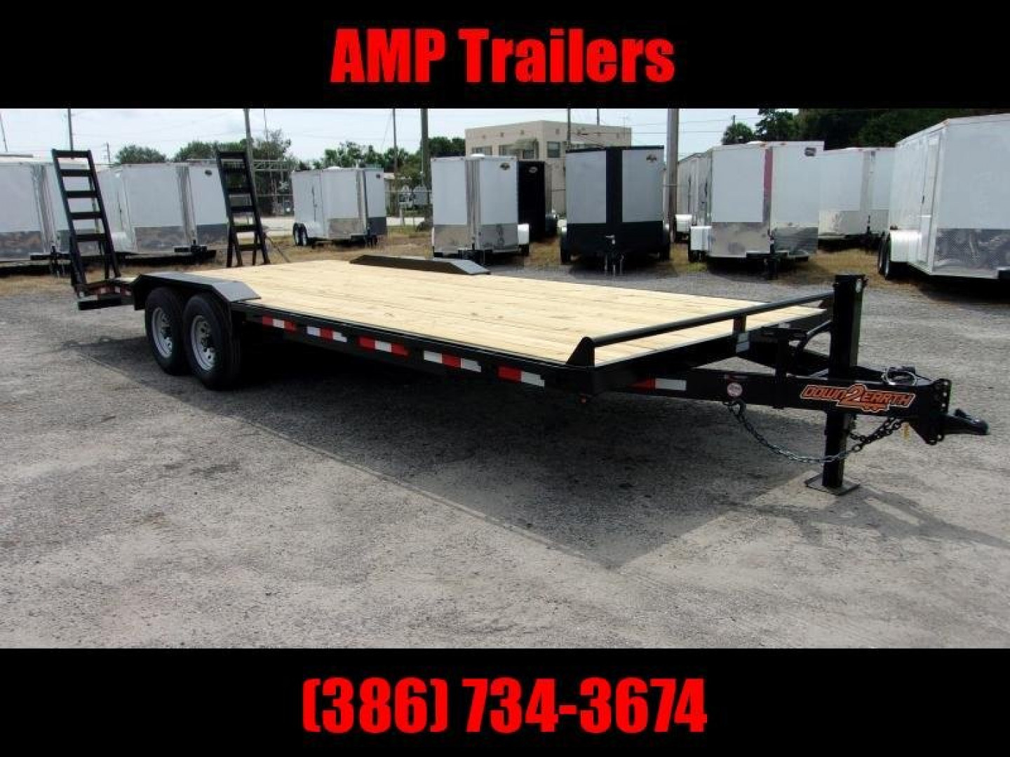 New 2026 Down 2 Earth Trailers 102"X24' Equipment Trailer *Roll Over Fenders* Equipment Trailer