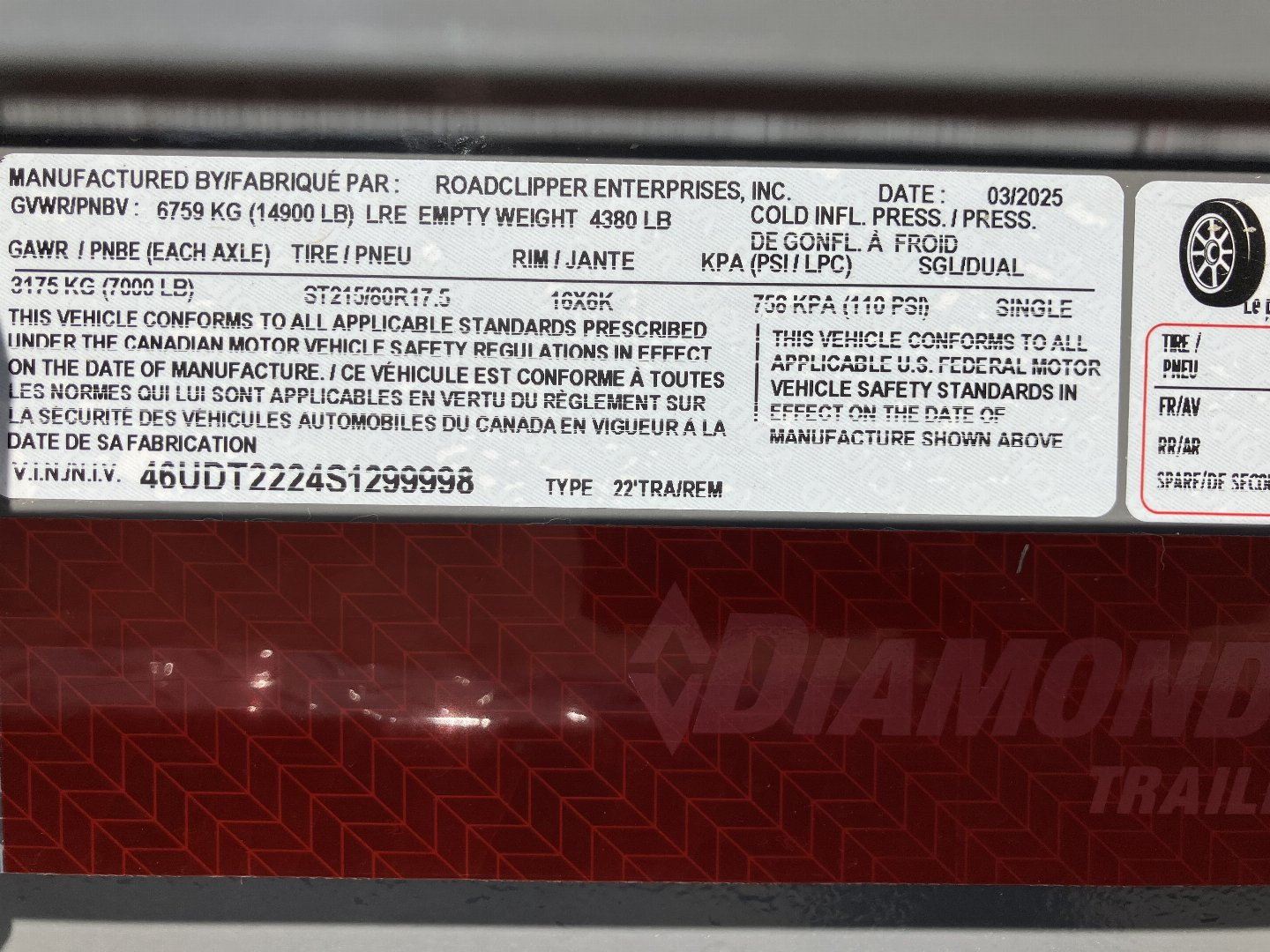 New 2025 Diamond C Trailers HDT 207 22X82 Tilt Trailer