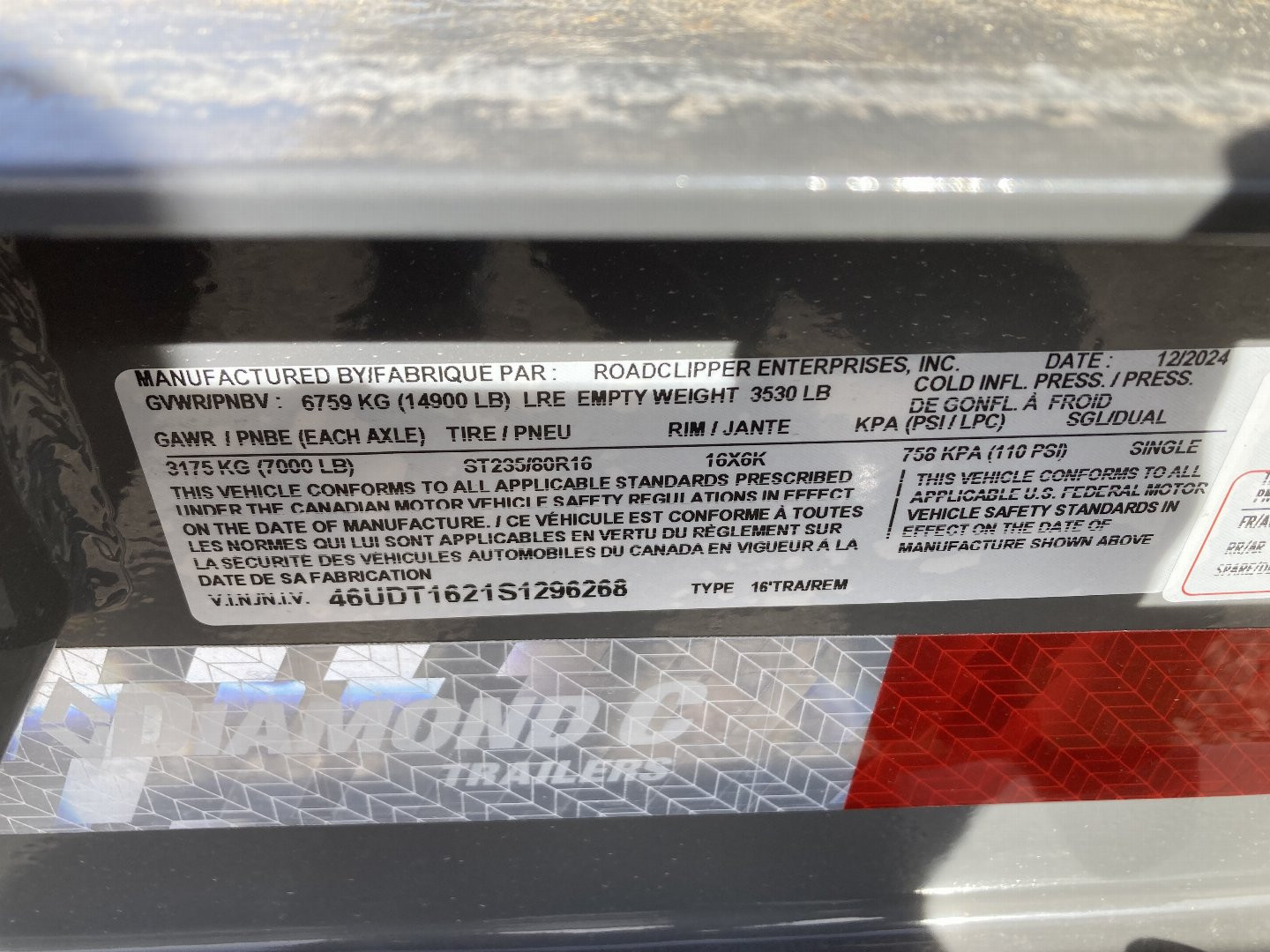 New 2025 Diamond C Trailers HDT 207 16X82 Tilt Trailer