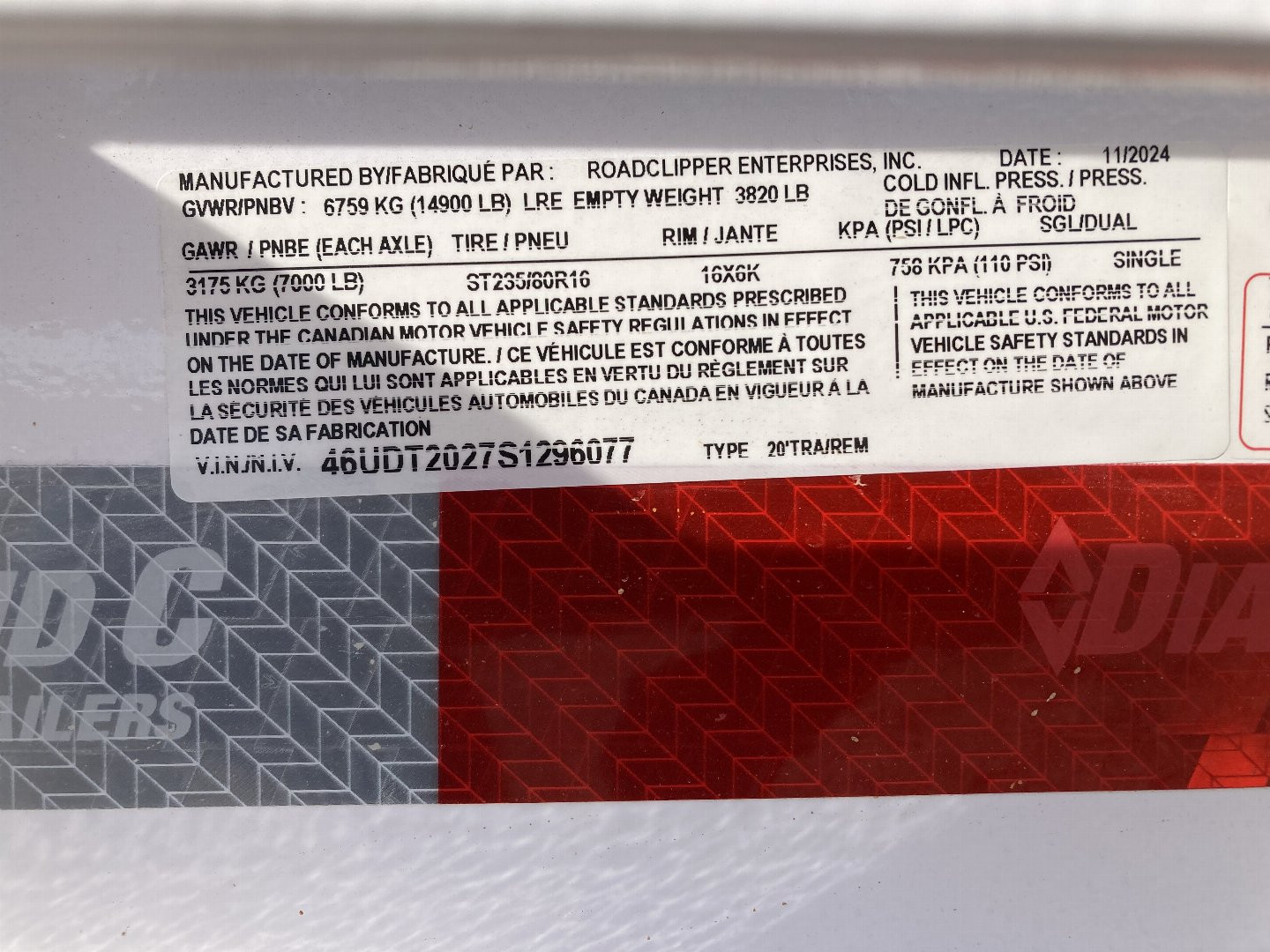 New 2025 Diamond C Trailers HDT 207 20X82 Tilt Trailer