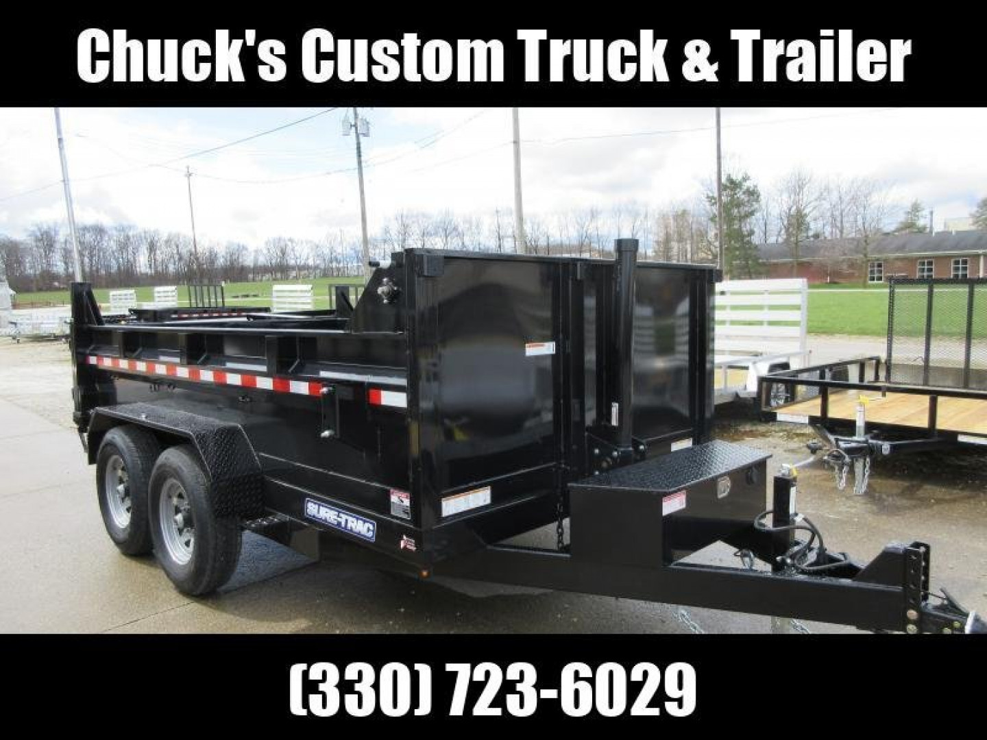 New 2025 SURE-TRAC 82 IN x 12 HD Low Profile Dump Trailer 12K Telescopic Dump Trailer