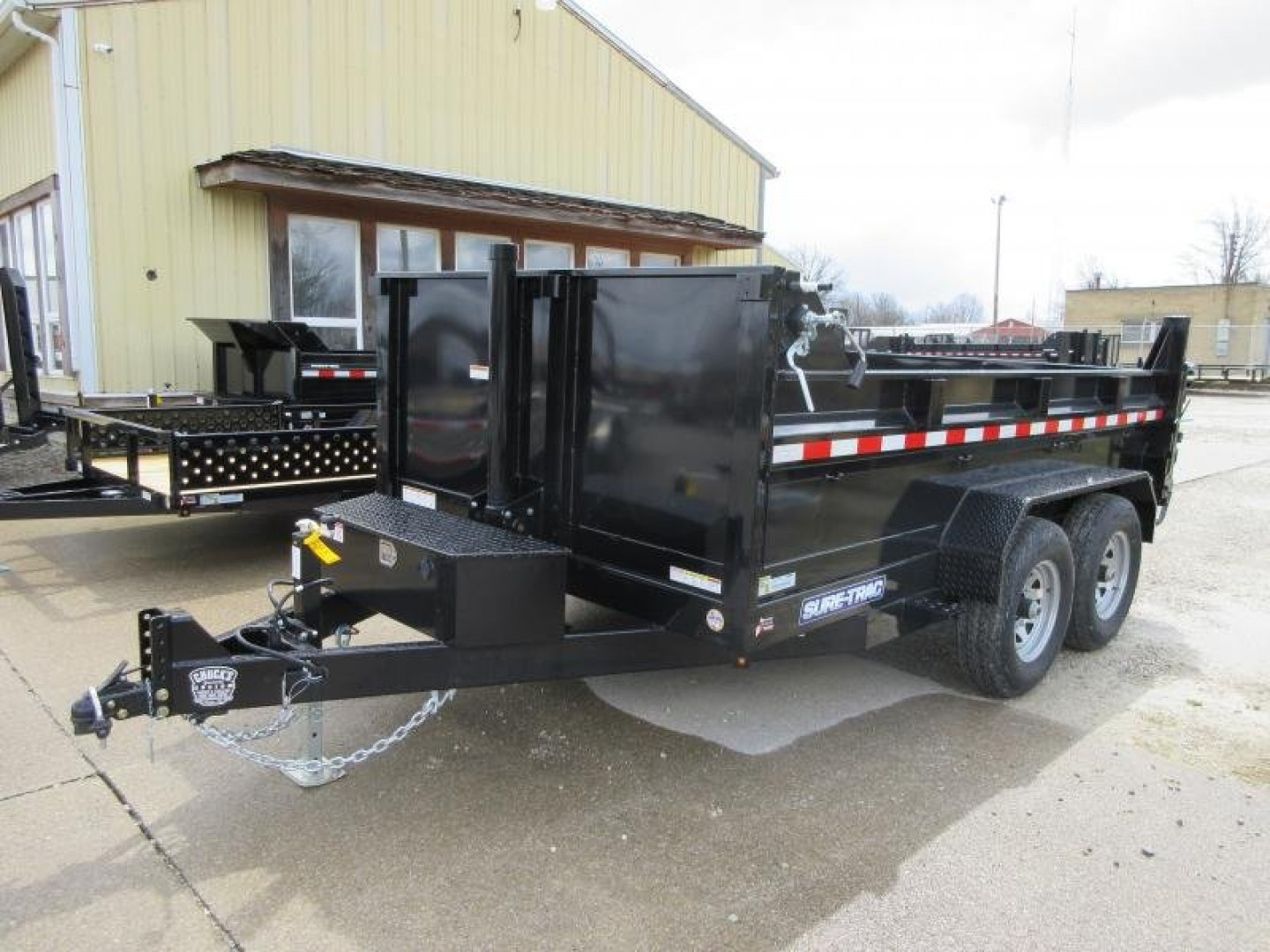 New 2025 SURE-TRAC 82 IN x 12 HD Low Profile Dump Trailer 12K Telescopic Dump Trailer