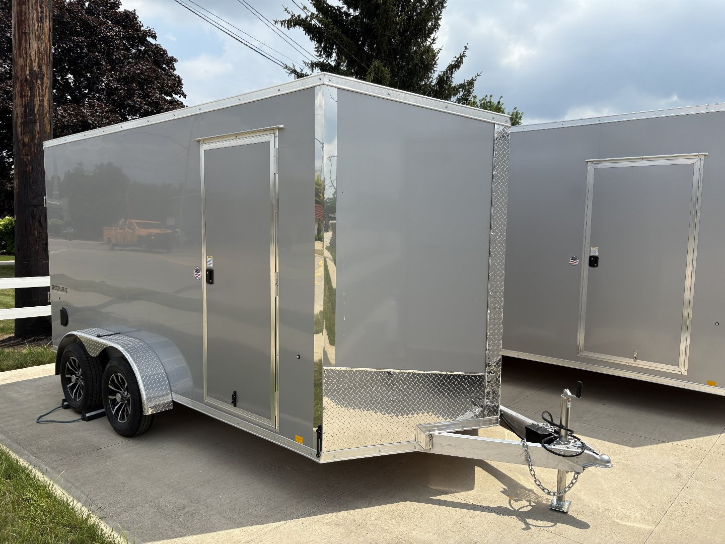 New 2025 IMPACT TRAILERS 7'X14' ALL ALUMINUM SHOCKWAVE RAMP DOOR SILVER Cargo / Enclosed Trailer