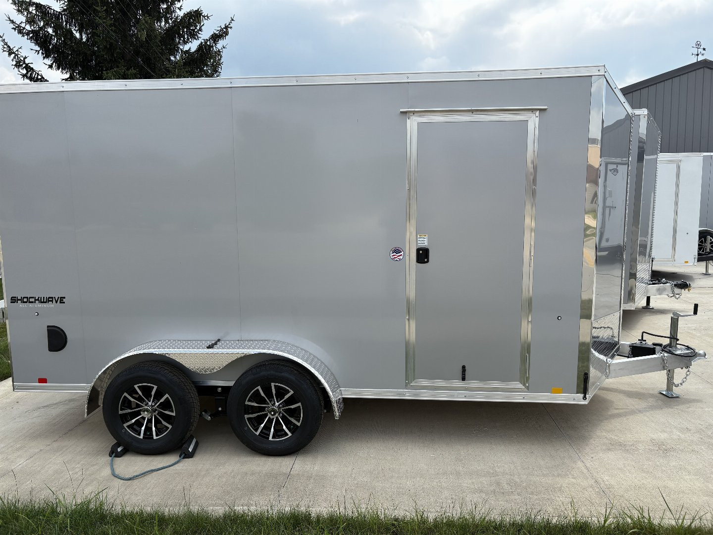 New 2025 IMPACT TRAILERS 7'X14' ALL ALUMINUM SHOCKWAVE RAMP DOOR SILVER Cargo / Enclosed Trailer