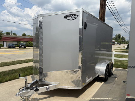 New 2025 IMPACT TRAILERS 7'X14' ALL ALUMINUM SHOCKWAVE RAMP DOOR SILVER Cargo / Enclosed Trailer